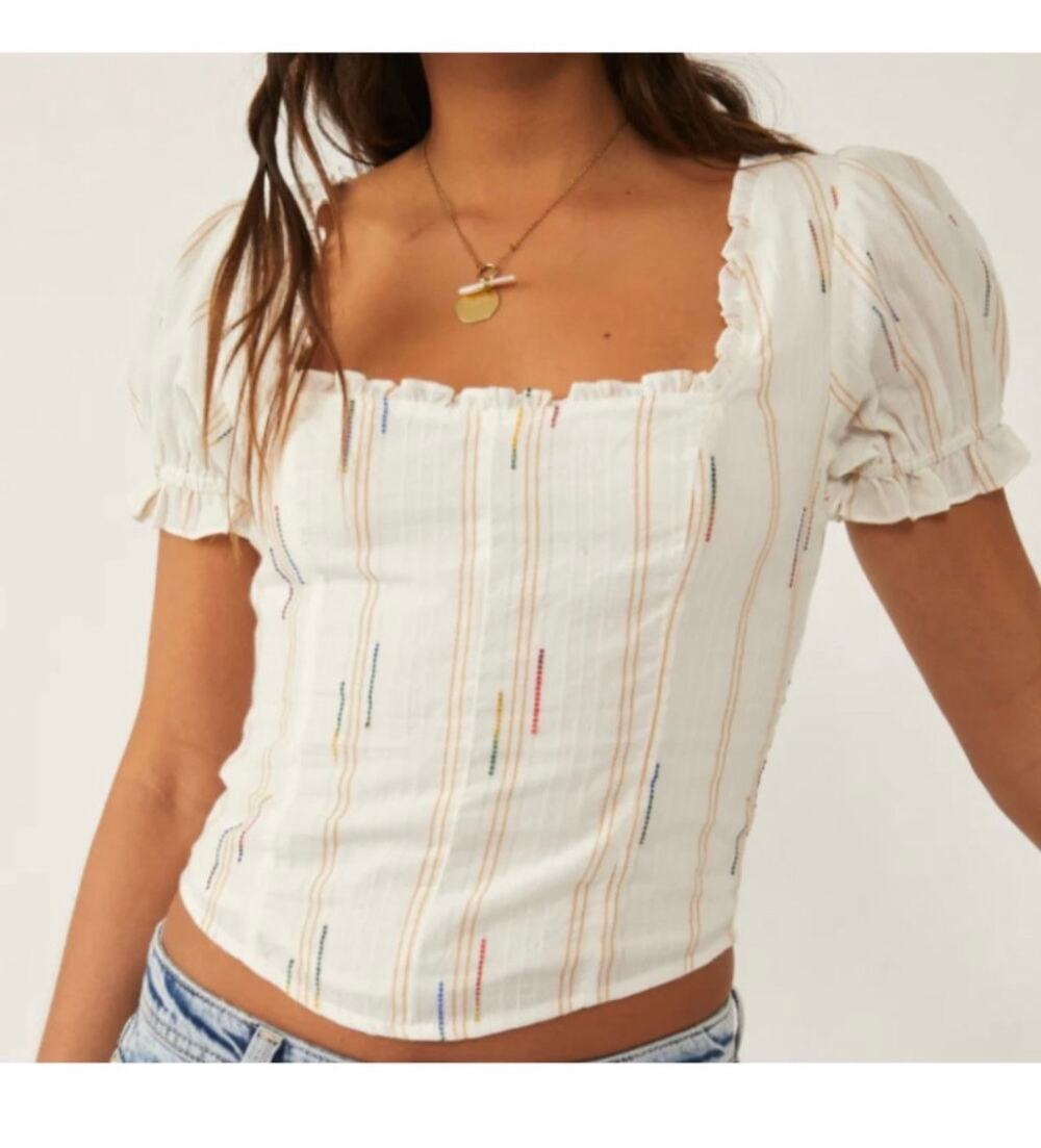 $78 Free people Seratonin corset top 🎨 Color: Ivory
Size XS